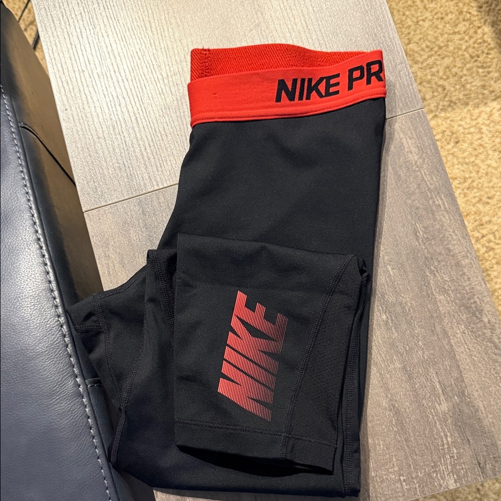 Nike Black Leggings with Red Details